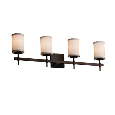 Abat-jour cylindrique 4 lumières moderne avec éclairage de meuble-lavabo à bord plat Geoffroy