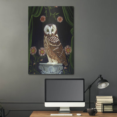 «Owl Guardian Print» par Catherine A Nolin, Millwood Pines, art mural en métal, 12 po x 16 po