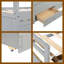 Lit simple en bois de pin gris avec lit gigogne, tête de lit, pied de lit et 3 tiroirs de rangement-76559888