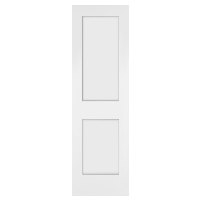 Shaker White Primed 2-Panel Wooden Interior Slab Door 18x80x1-3/8 inch 2-Pack for Closet or Room Entry Smooth Surface Ready to Paint