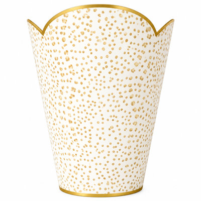 Tan Polka Dot Wastepaper Basket