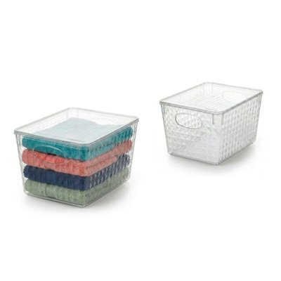Large Diamond Tote with Lid, Pack of 2