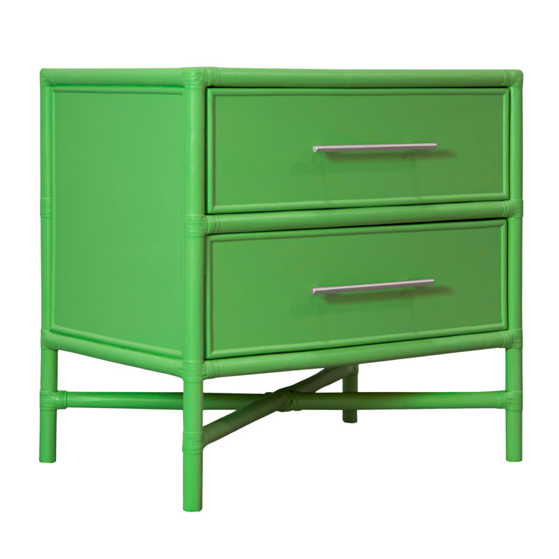 Table de chevet 2 tiroirs Venice Collection, Vert vif