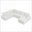 Canapé-lit modulaire convertible avec rangement modulaire pour le bureau à domicile | Velours côtelé | Blanc neige