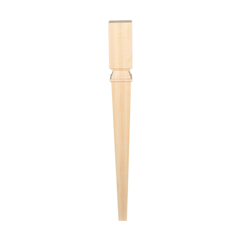 Pied d'îlot en bois massif H 35-1 / 2 po x 3-1 / 2 po Carolien, Érable, Paquet de 1
