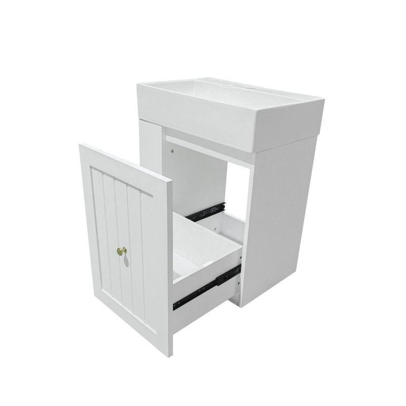 20" Wall-Mounted Single Bathroom Vanity with Sink