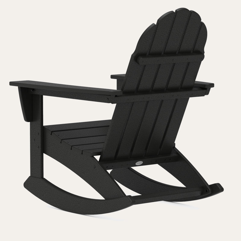 POLYWOOD Vineyard Adirondack Rocking Chair, Black