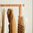 Coat Rack Rubberwood Wheels Divided Hanging