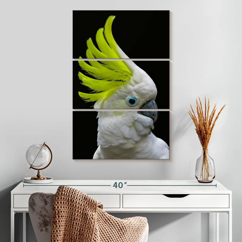 Brampt Yellow Crested Cockatoo, 32" H x 20" W