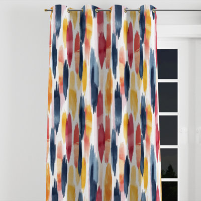 Rideaux Coastal pour chambre à coucher - Rideau à œillets noir et rouge Dkri