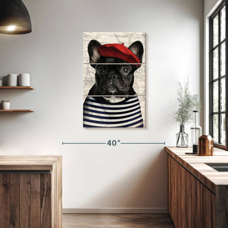 Adorable bouledogue français Brampt, H 38 po x l 24 po
