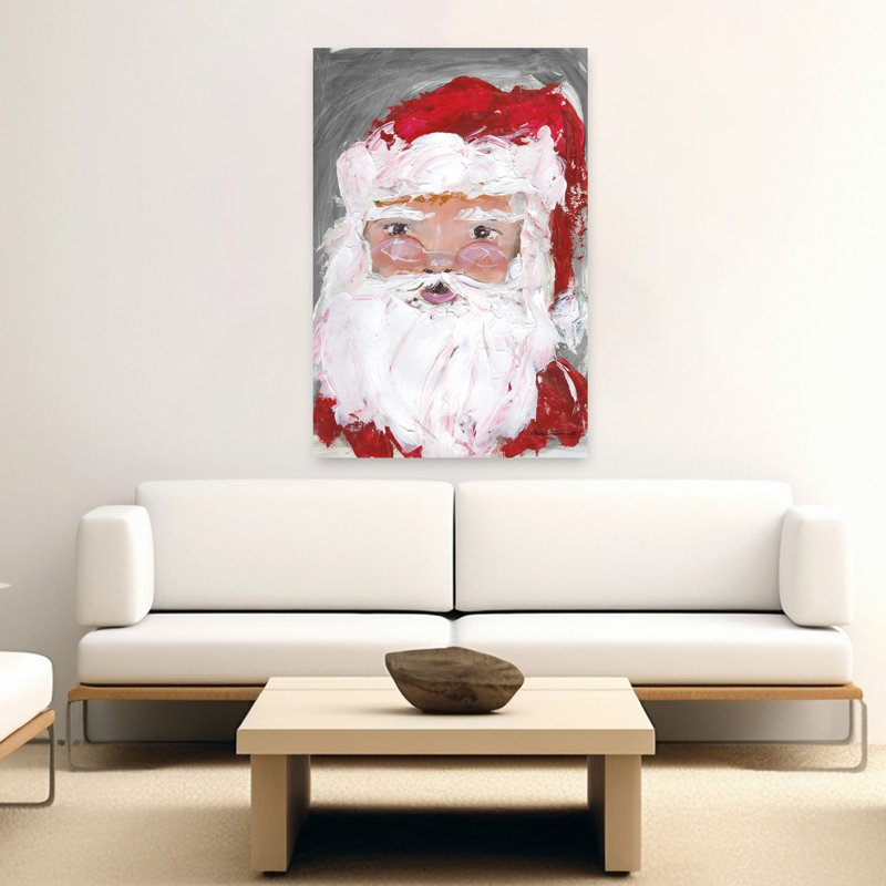 Fun Fun Santa, art contemporain abstrait, H 60 po x l 40 po