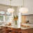 3 - Light Drum Glass Schoolhouse Kitchen Island Pendant Light
