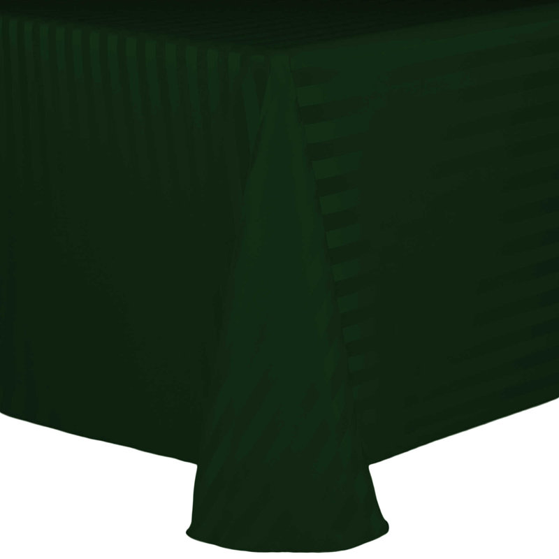Latitude Run® Satin-Stripe Tablecloth Rectangular, Forest, 156" x 90", 12