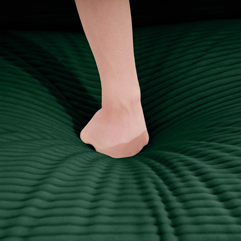Canapé en velours côtelé avec 1 repose-pieds, H 33,85 po x l 114,56 po x P 57,08 po, Velours côtelé vert