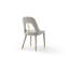 Ensemble de deux chaises d'appoint en similicuir gris et or et acier inoxydable-1885401648-1885401655