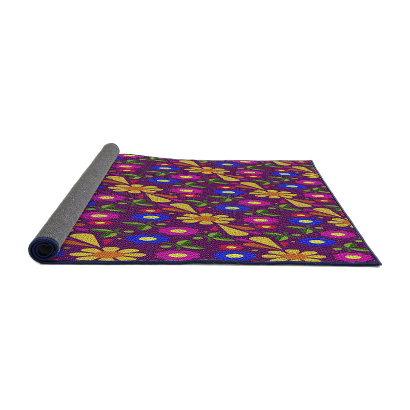 Tapis mauve / brun / rose Power Loom, Rond 5 pi