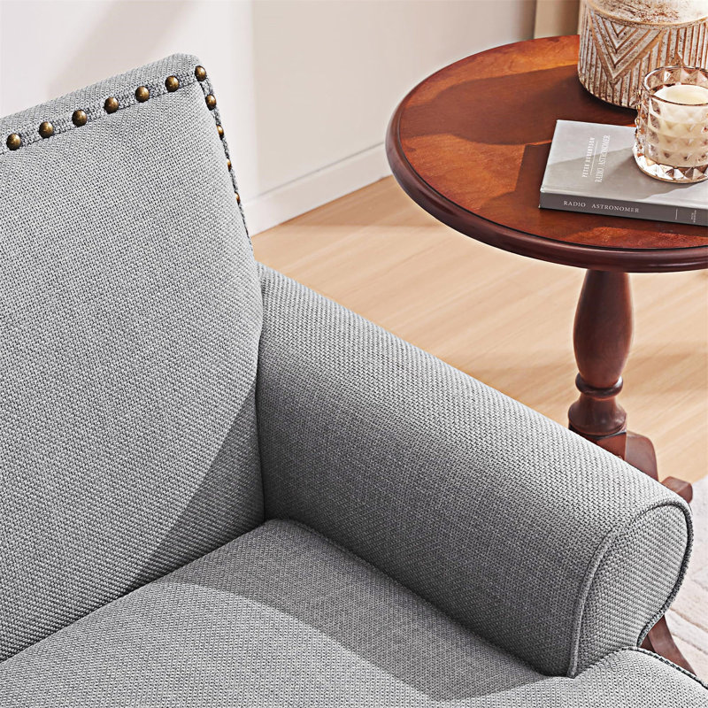 Chaise avec accoudoirs rembourrée Modern, Polyester gris