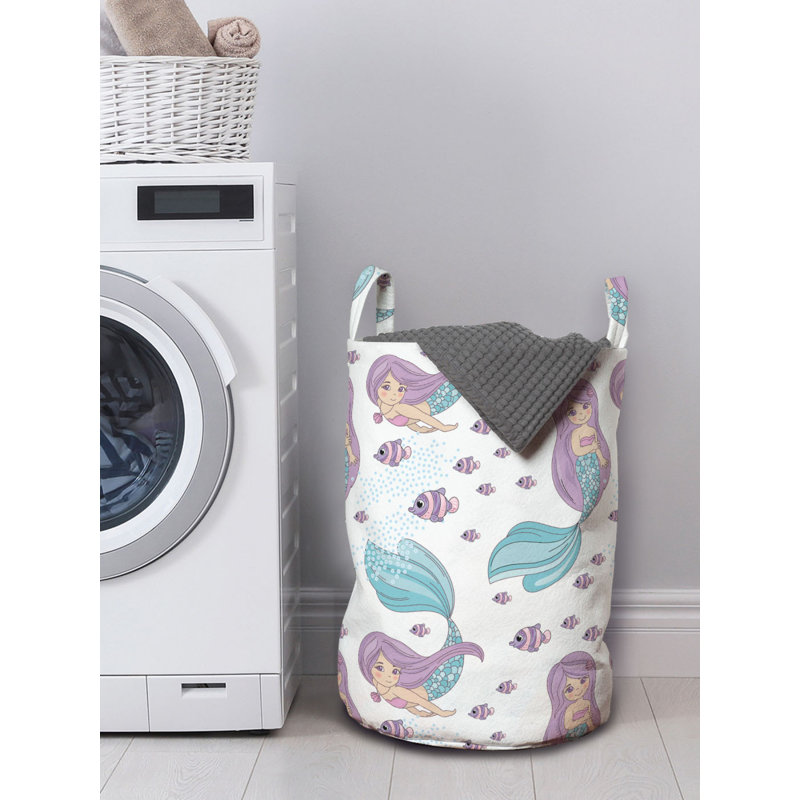 Ambesonne Fabric Laundry Bag with Handles