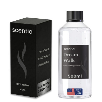  Huile de diffuseur Santal 500 ml - Huile de luxe inspirée du Santal - Bois de cèdre, ambre, musc, vanille - Mélange d'huiles essentielles pour les grandes pièces, diffuseurs d'air froid, CVC et utilisation ultrasonique
