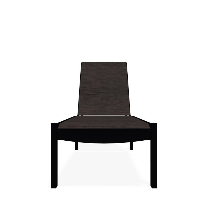 Chaise longue sans accoudoirs empilable en polymère avec accoudoirs Leeward, Noir, James