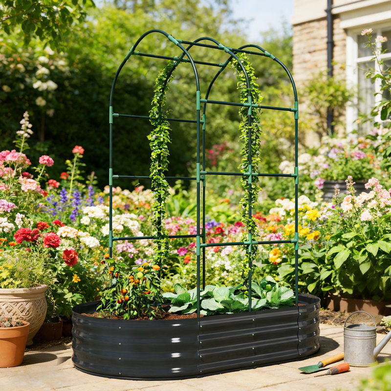 Raised Garden Bed, Dark Grey