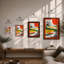 Mountain And Rising Sun Art Deco - Print-2024003481-2024003463