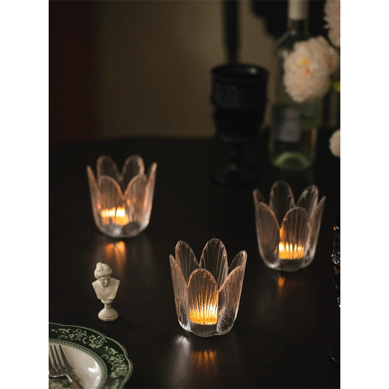 Chandelle de table en verre H 3,94 po
