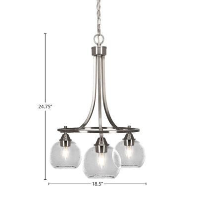 Lustre 3 lumières avec verre 5,75 "Ampere Paramount