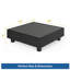 Table basse d'extérieur carrée 29 po en métal noir