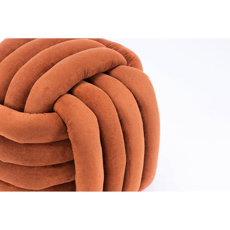 Chenille moderne - confortable et élégante pour une utilisation intérieure. Orange, P 19,29 po x l 17,65 po, 14,96 lb Matériau, rembourrage en mousse, structure en bois, capacité de 250 lb, espaces de tissu orange faciles à nettoyer.