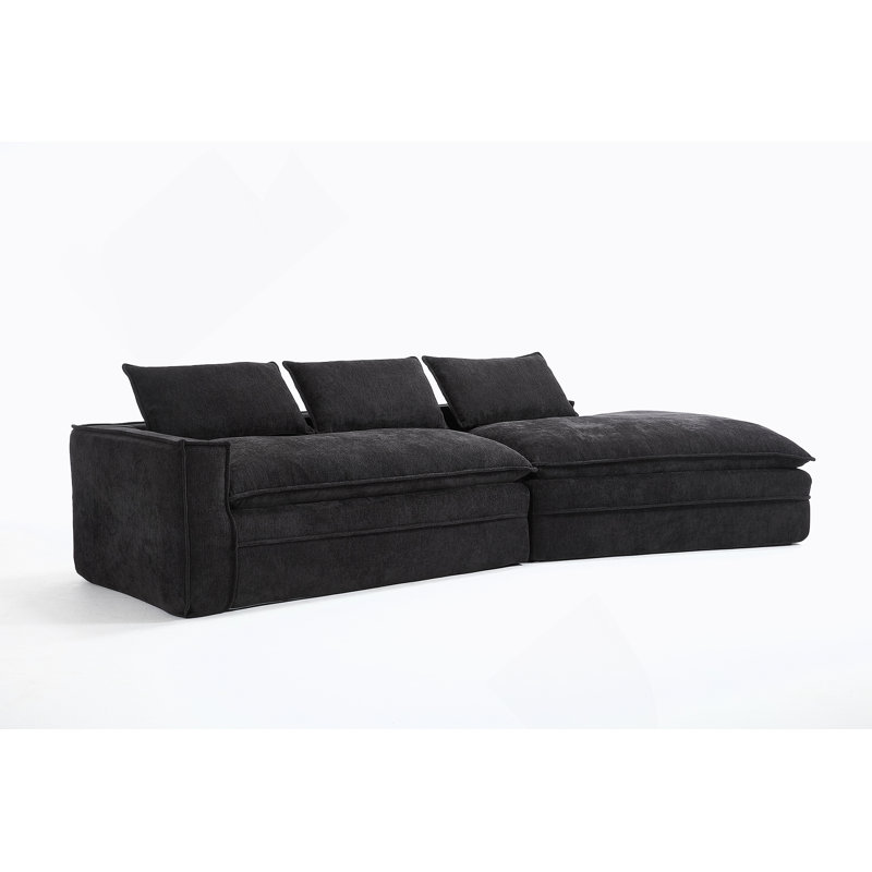 Canapé modulaire Modern, Tissu noir