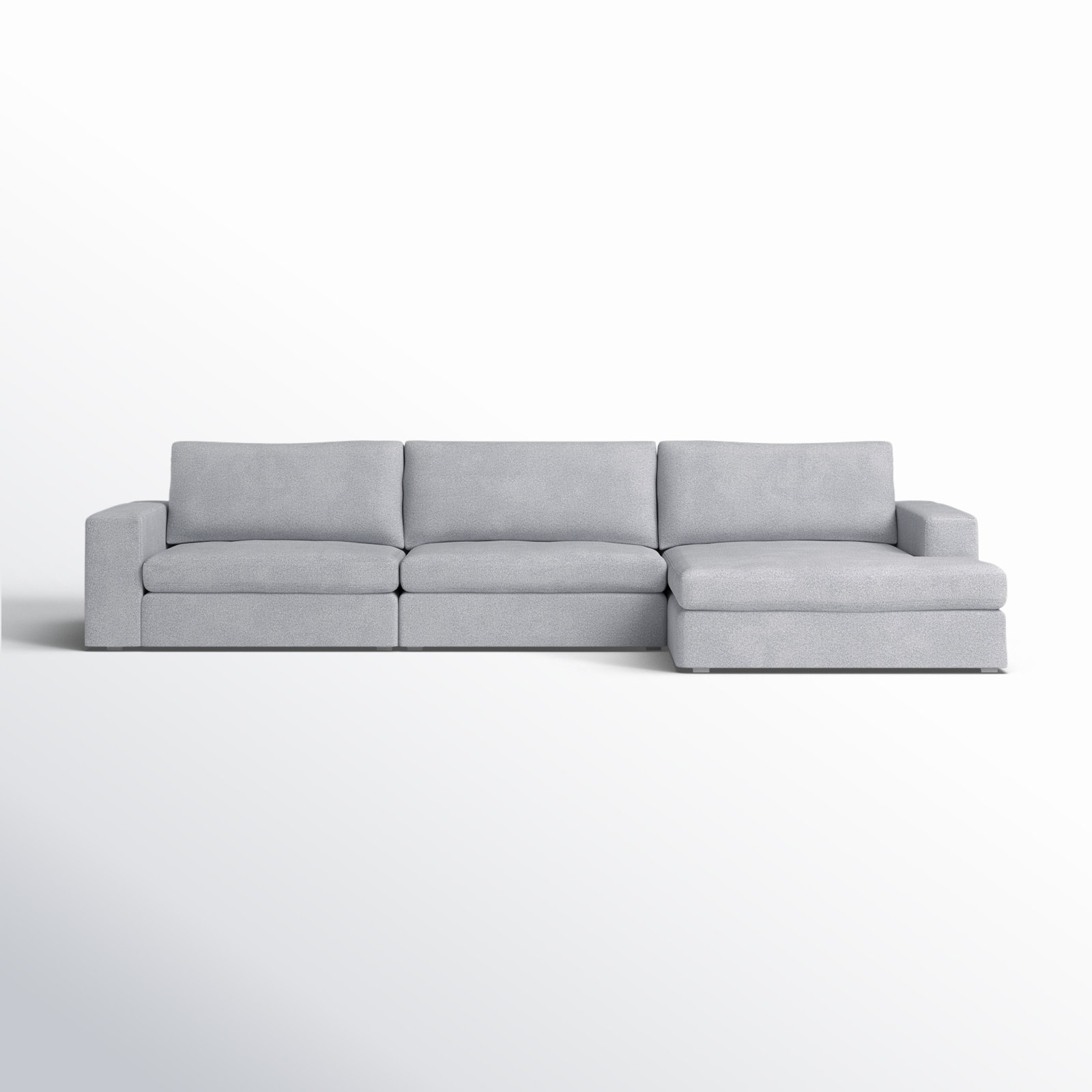 Ojai 3 - Piece Upholstered Sectional, Right Hand Facing, Light Gray Chenille