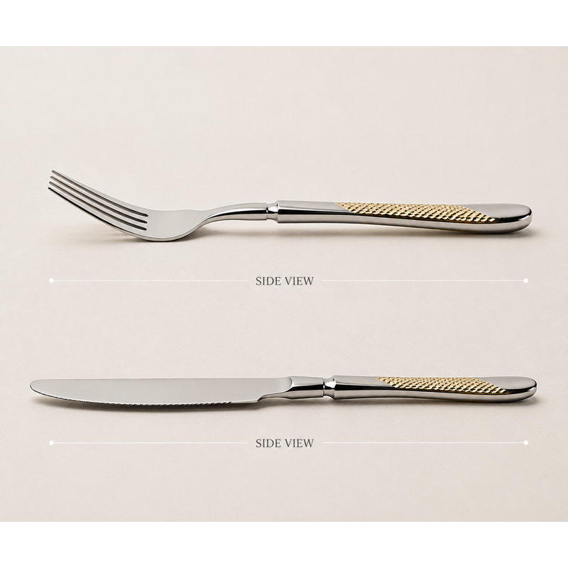 40-Piece Gold Silverware Set Stainless