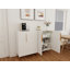 Buffet moderne blanc avec poignées dorées pour la cuisine