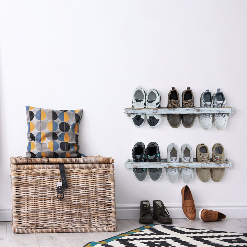 6 Pair Solid Wood Shoe Rack