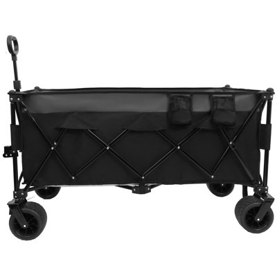Chariot utilitaire pliable robuste robuste de 51 pouces - capacité de 480 lb, structure stable brevetée, pliage compact 1: 6 et roues tout-terrain de 7 po, aucun assemblage requis, noir-gris