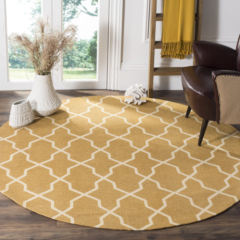 Charing Cross Hand Loomed Jute Geometric Rug, Round 6'