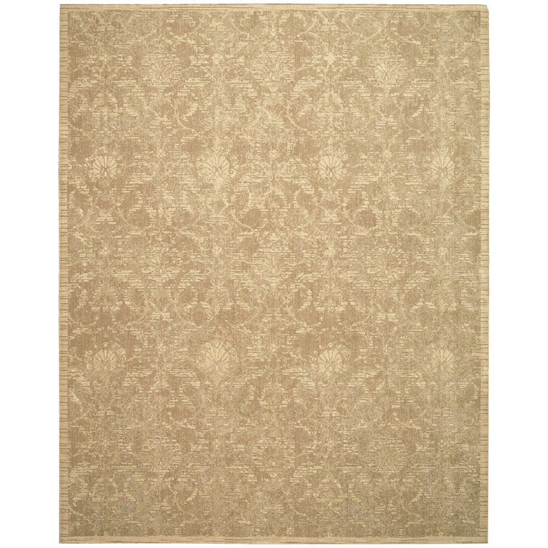 Eidelweiss Wool/Silk Sand Area Rug Darby Home Co Rug