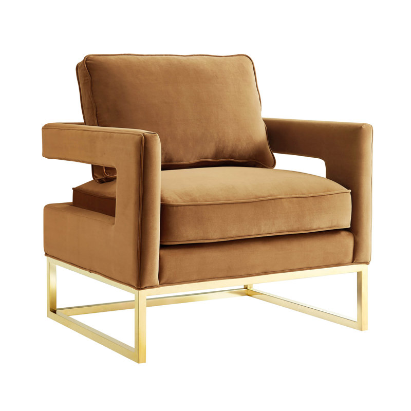 Avery Velvet Armchair, Brown