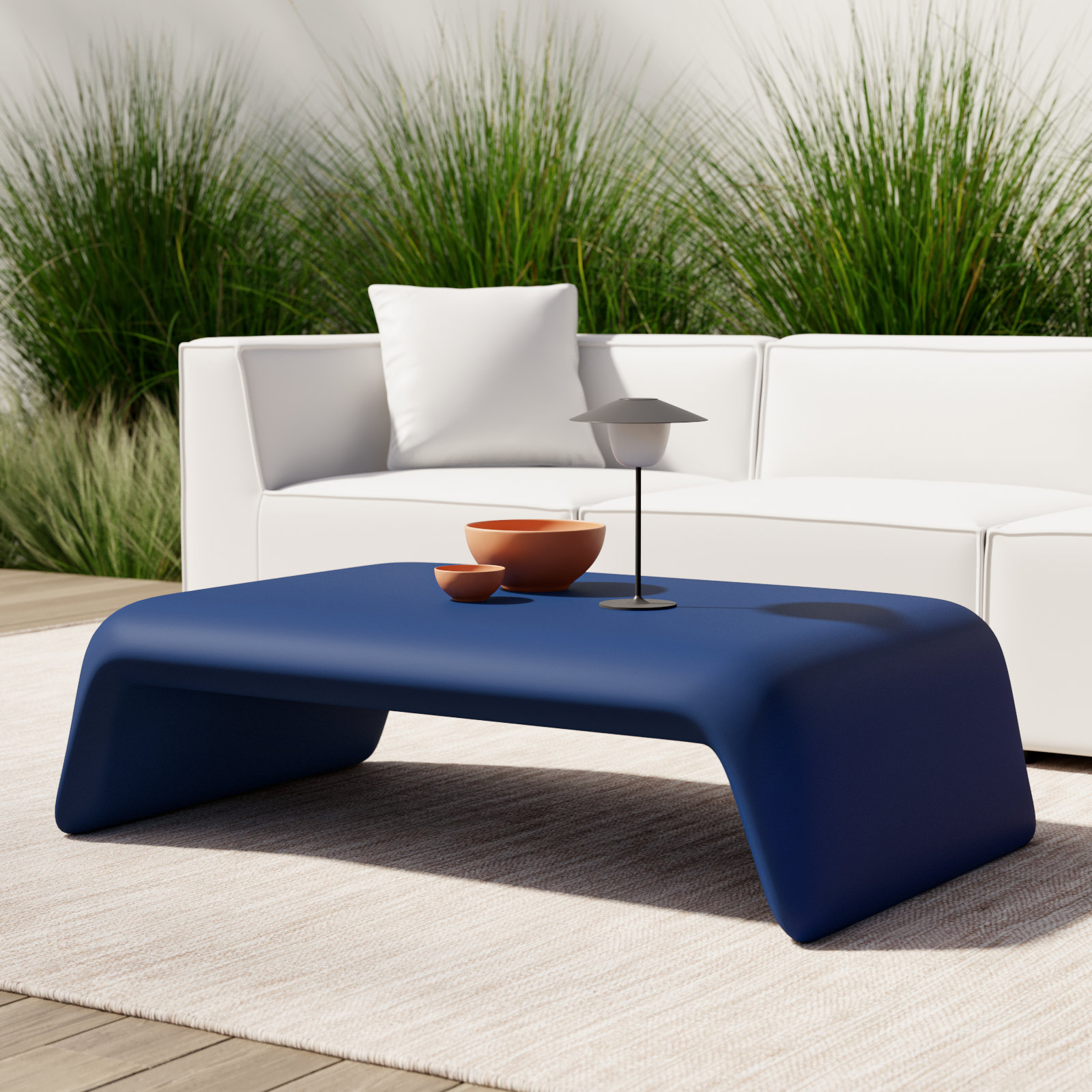 Blow 47" Patio Table, Blue