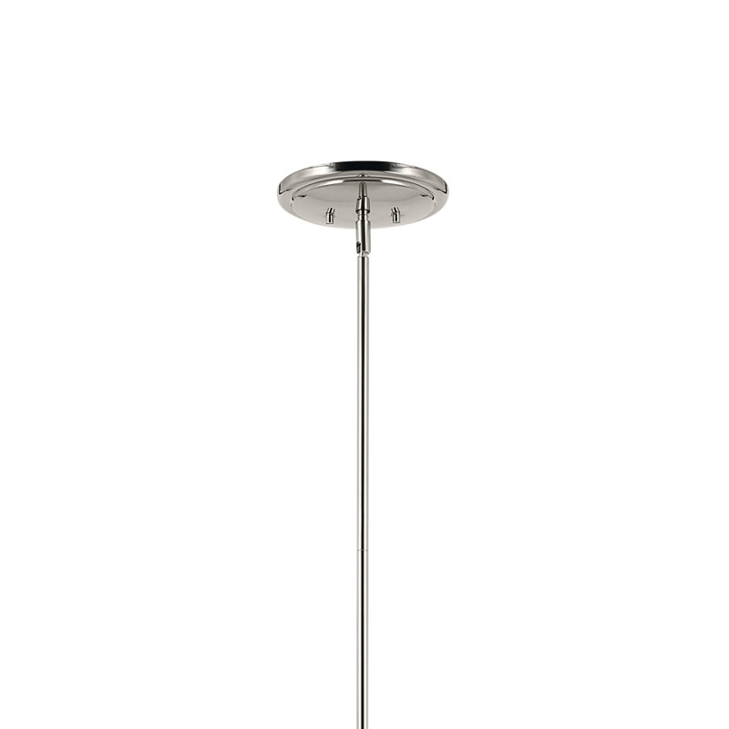 52" XL 8-Light Round Chandelier with White Linen Shade, Polished Nickel