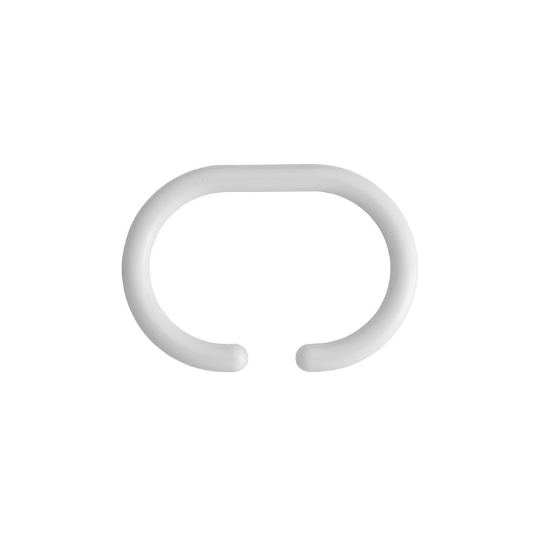 Plastic Shower Curtain Hook, White