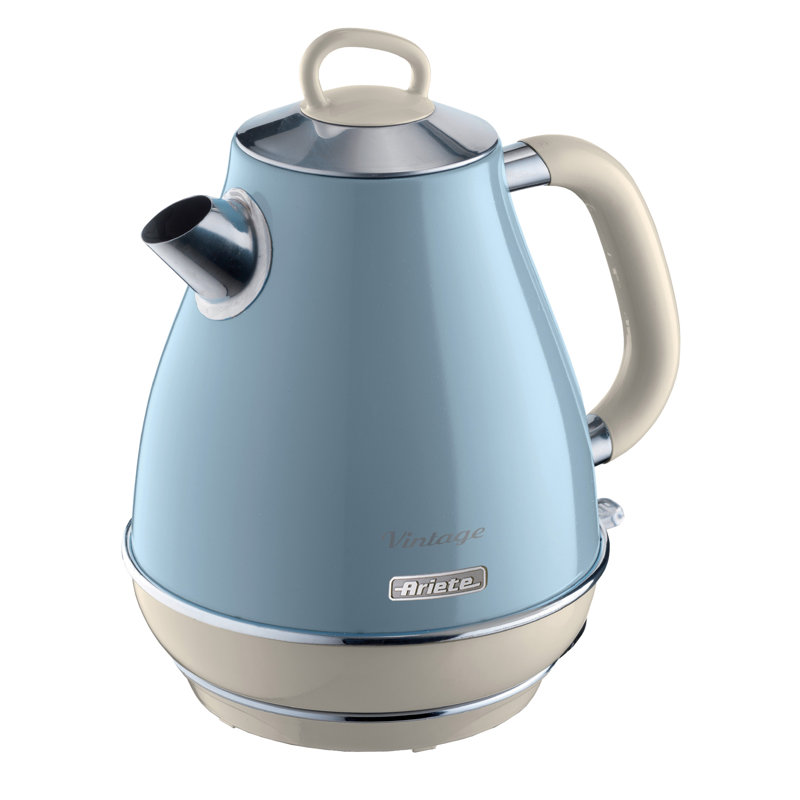 Ariete Vintage 1.7L Stainless Steel Jug Kettle with 2 Slice Toaster and 12 Cup Coffee Machine Set, Blue