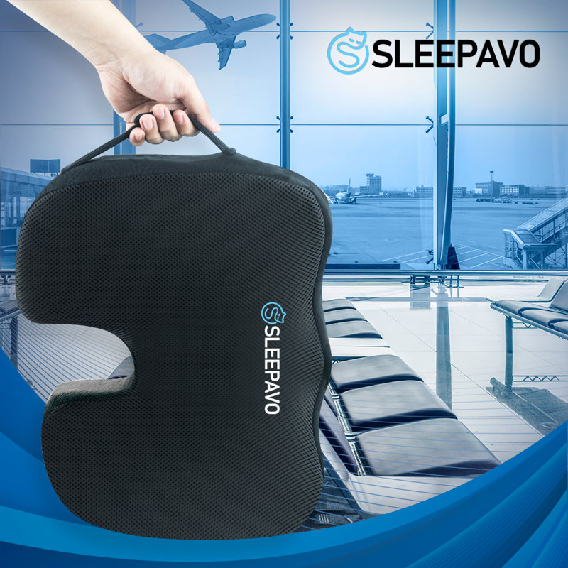 Coussin de siège en mousse viscoélastique Sleepavo, Noir