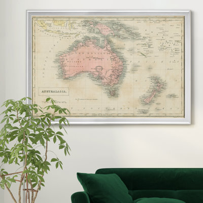 Carte de l’Australie-impression d’art graphique sur toile encadrée