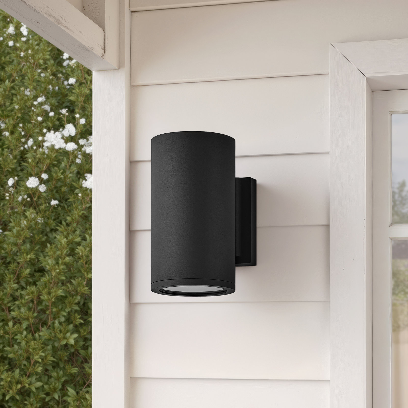 Hinkley Silo 1-Light Outdoor Armed Sconce, Black