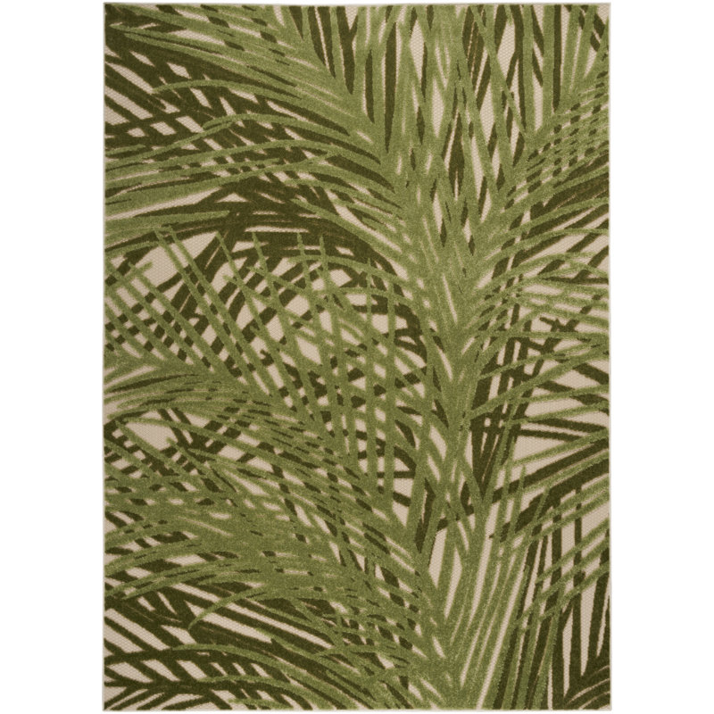 Brasfield Floral Indoor / Outdoor Rug, Rectangle 5'3" x 7'5"