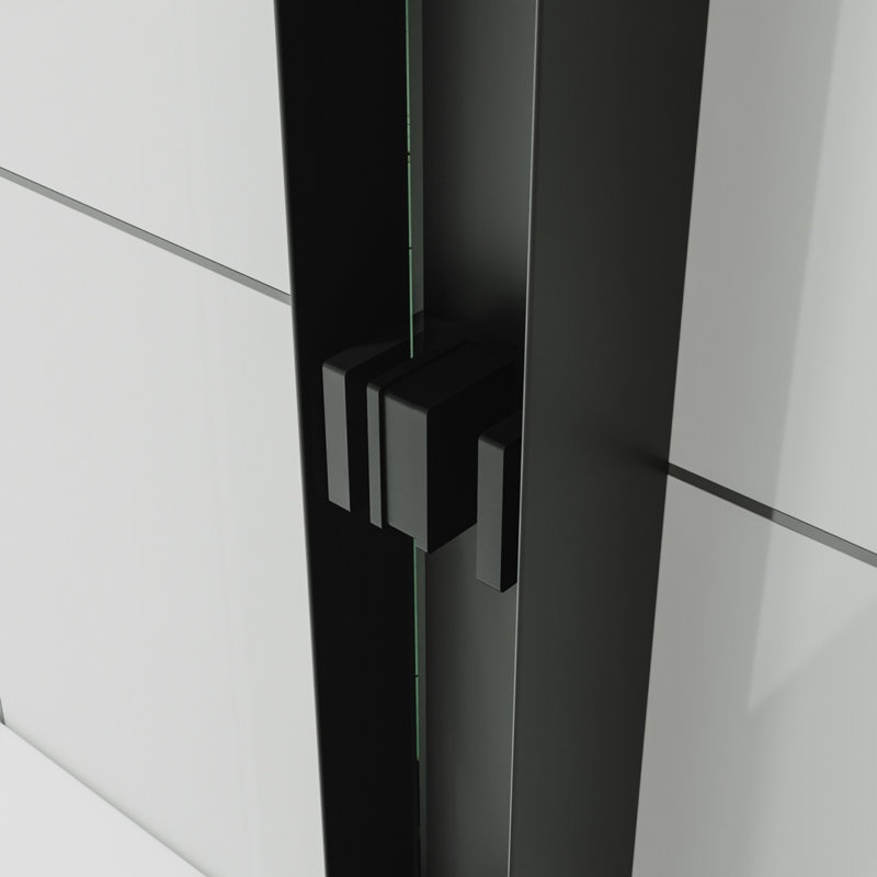 60 x 72 Matte Black Sliding Shower Door with Clear Glass