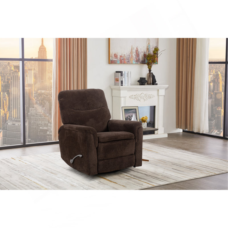 Fauteuil inclinable pivotant rembourré Man Wah, Chocolat